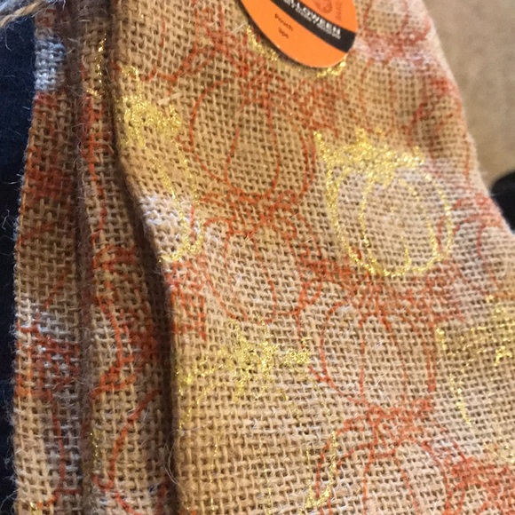 Set of 3 burlap pumpkin draw string pouches. NWT - Picture 5 of 6